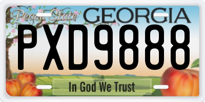 GA license plate PXD9888