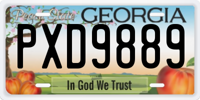 GA license plate PXD9889