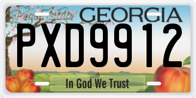 GA license plate PXD9912
