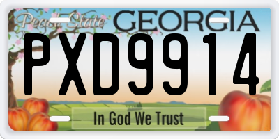 GA license plate PXD9914