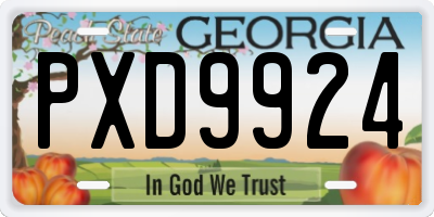 GA license plate PXD9924