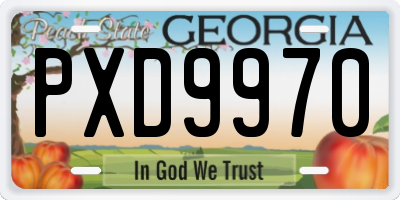 GA license plate PXD9970