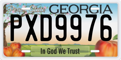 GA license plate PXD9976