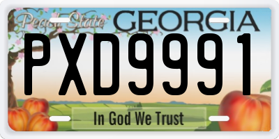 GA license plate PXD9991