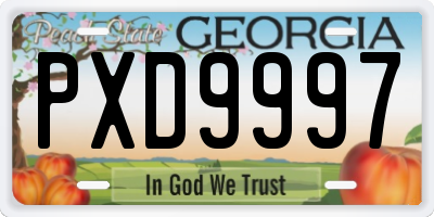GA license plate PXD9997