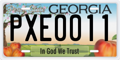 GA license plate PXE0011