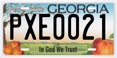 GA license plate PXE0021
