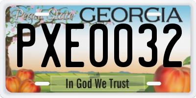 GA license plate PXE0032