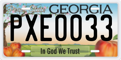 GA license plate PXE0033