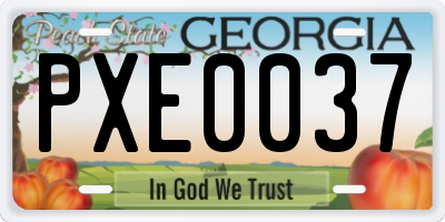 GA license plate PXE0037