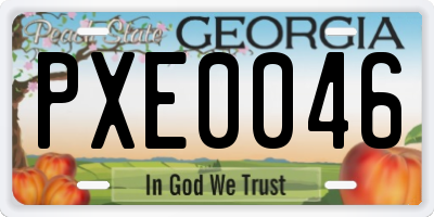 GA license plate PXE0046