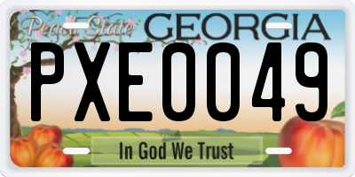 GA license plate PXE0049