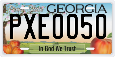GA license plate PXE0050