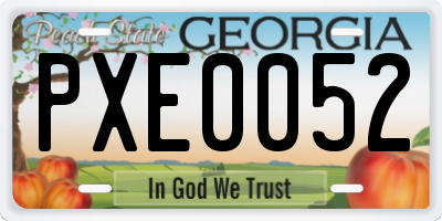 GA license plate PXE0052