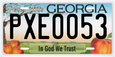 GA license plate PXE0053