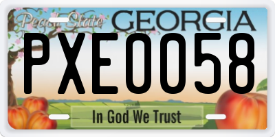 GA license plate PXE0058
