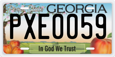 GA license plate PXE0059
