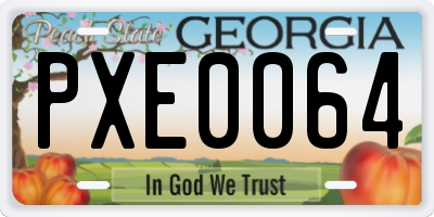 GA license plate PXE0064