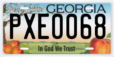 GA license plate PXE0068