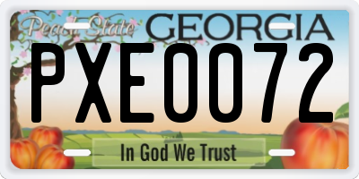 GA license plate PXE0072