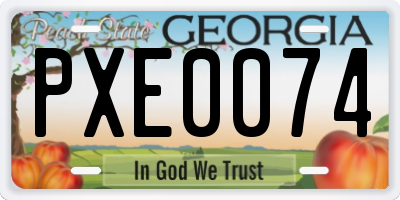 GA license plate PXE0074