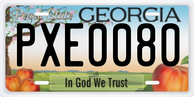 GA license plate PXE0080