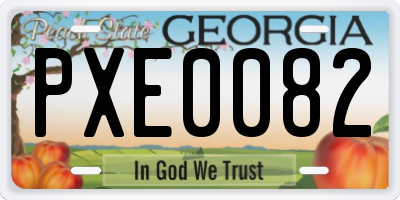GA license plate PXE0082