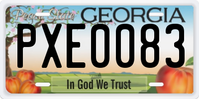 GA license plate PXE0083