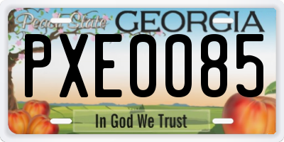 GA license plate PXE0085