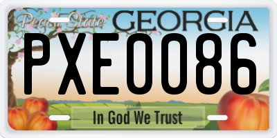 GA license plate PXE0086