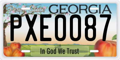 GA license plate PXE0087