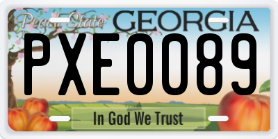 GA license plate PXE0089