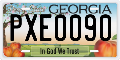 GA license plate PXE0090
