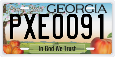 GA license plate PXE0091