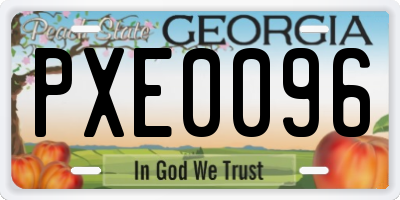 GA license plate PXE0096