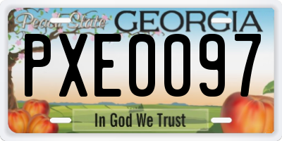 GA license plate PXE0097