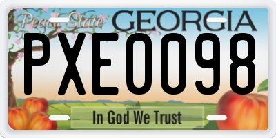 GA license plate PXE0098