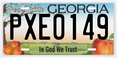 GA license plate PXE0149