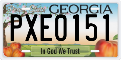GA license plate PXE0151