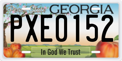 GA license plate PXE0152