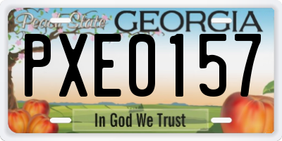 GA license plate PXE0157