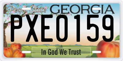 GA license plate PXE0159