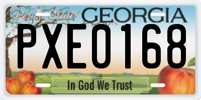 GA license plate PXE0168