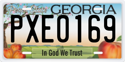 GA license plate PXE0169