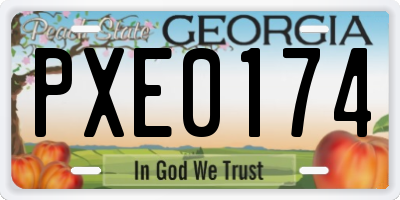 GA license plate PXE0174