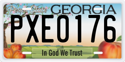 GA license plate PXE0176