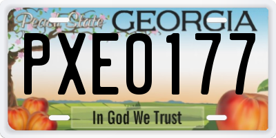 GA license plate PXE0177