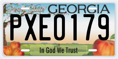 GA license plate PXE0179