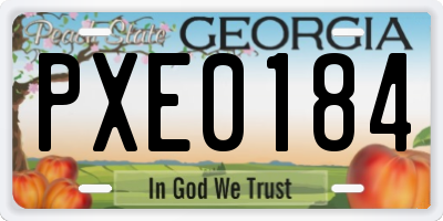 GA license plate PXE0184