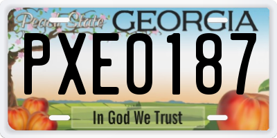 GA license plate PXE0187
